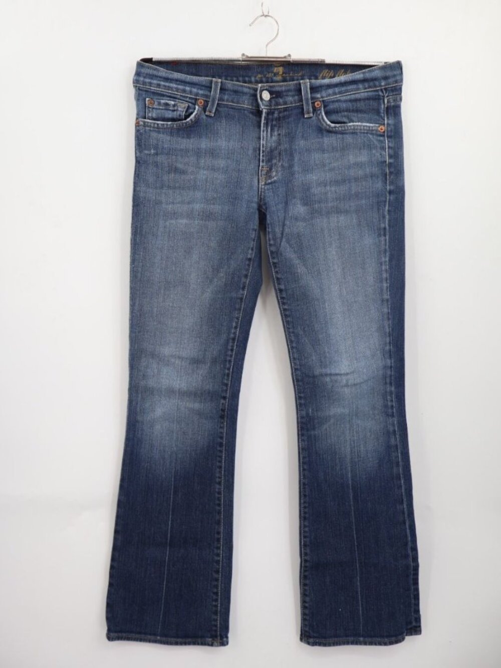 7 For All Mankind Flip Flop Y2K Boot Cut Womens Jeans Sz 29x28 Distressed - Picture 3 of 16